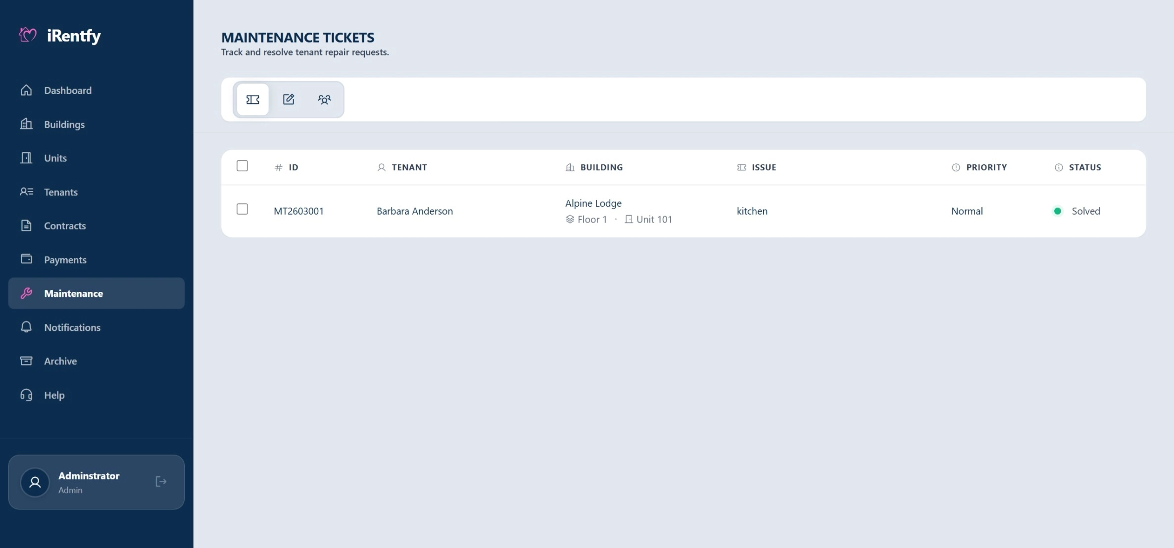 Global Maintenance Ticketing